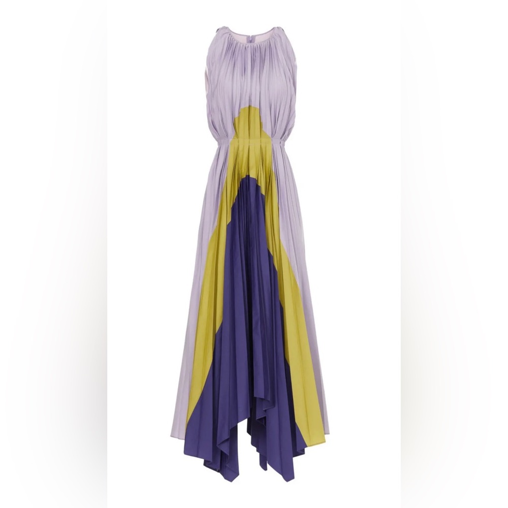Bibhu Mohapatra Collective Purple Pleated Panel Dress (Sz 2)
